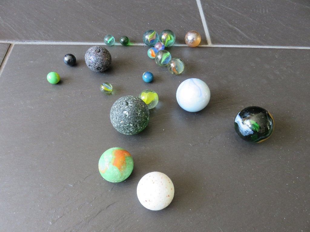 Knikkers set van 20stuks, 1,5-4,5cm groot., Kinderen en Baby's, Speelgoed | Buiten | Los speelgoed, Gebruikt, Ophalen of Verzenden