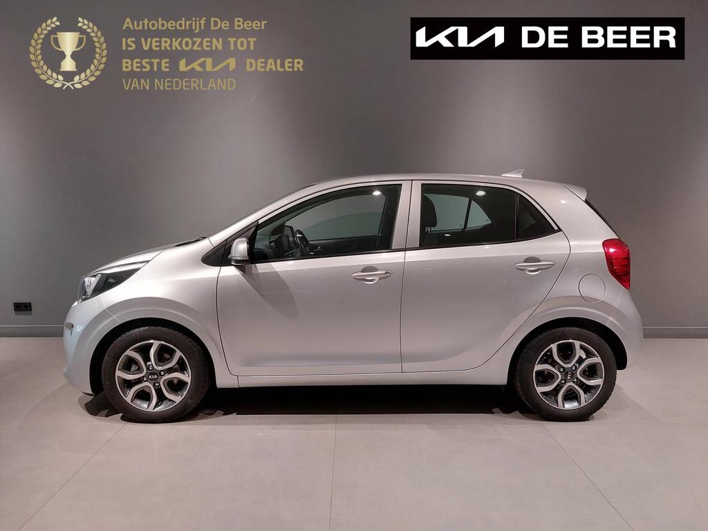 KIA Picanto 1.0 MPi 67pk 4-zits DynamicPlusLine Navi, Auto's, Kia, 12 maanden, Stof, Gebruikt, 4 stoelen