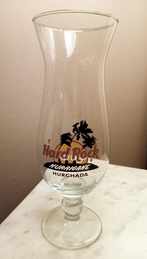 2 Hard Rock Cafe Hurricane Glazen., Ophalen of Verzenden, Zo goed als nieuw, Glas of Glazen, Overige merken