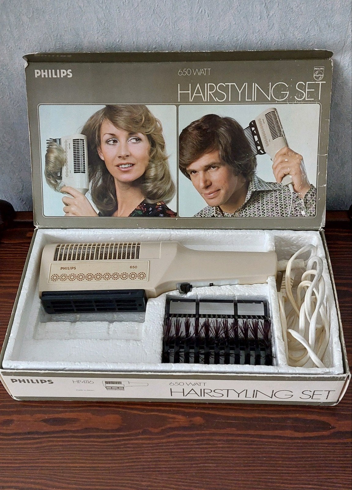 vintage Philips haarstylingset, Ophalen of Verzenden, Zo goed als nieuw, Tondeuse