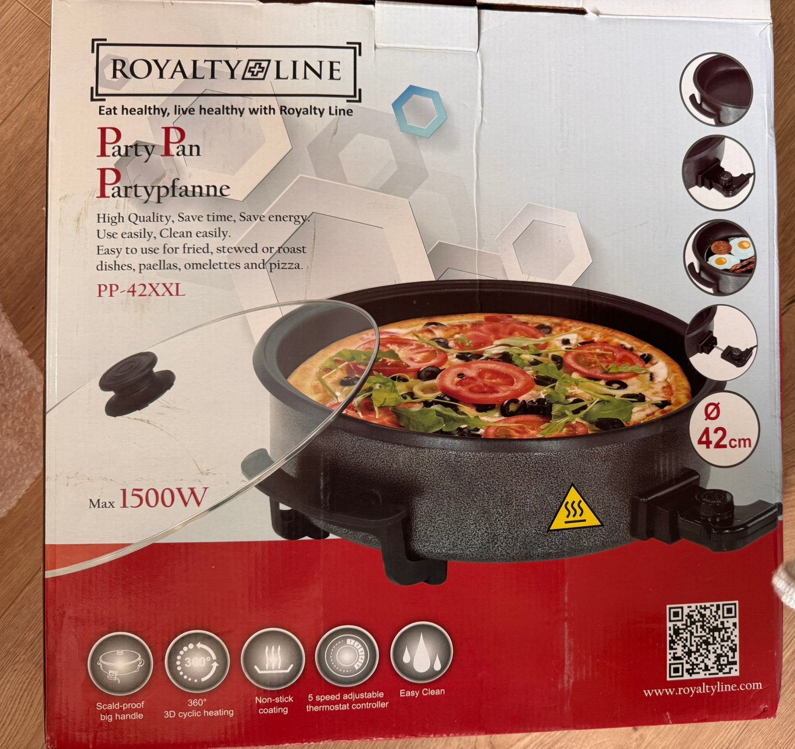 Royalty Line Party Pan 42 cm, Ophalen, Zo goed als nieuw, Rvs