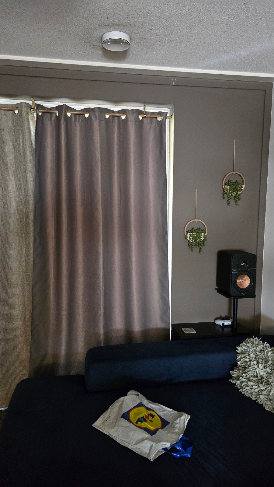 Zwarte Gordijnroede met Sierlijke Knoppen en Steunen, Ophalen, Gebruikt, Zwart, Klassiek, Modern, Decoratief