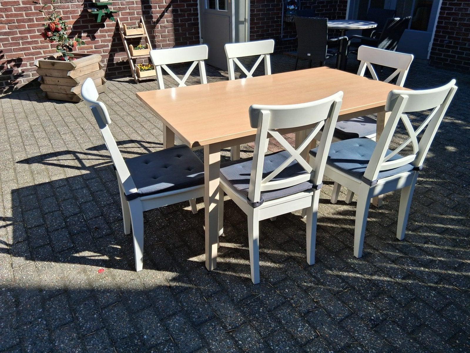 Keukentafel met 6 stoelen, Ophalen, Gebruikt, Overige kleuren, Vijf, Zes of meer stoelen