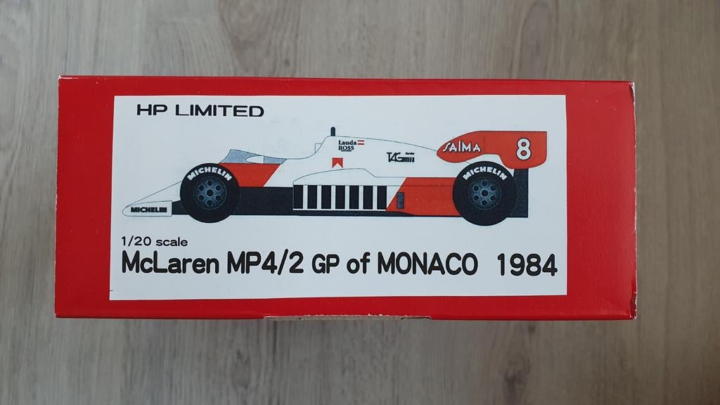 Studio27 1/20 McLaren MP4/2 Monaco 1984 incl add-ons, Hobby en Vrije tijd, Modelbouw | Auto's en Voertuigen, Nieuw, Auto, Groter dan 1:32