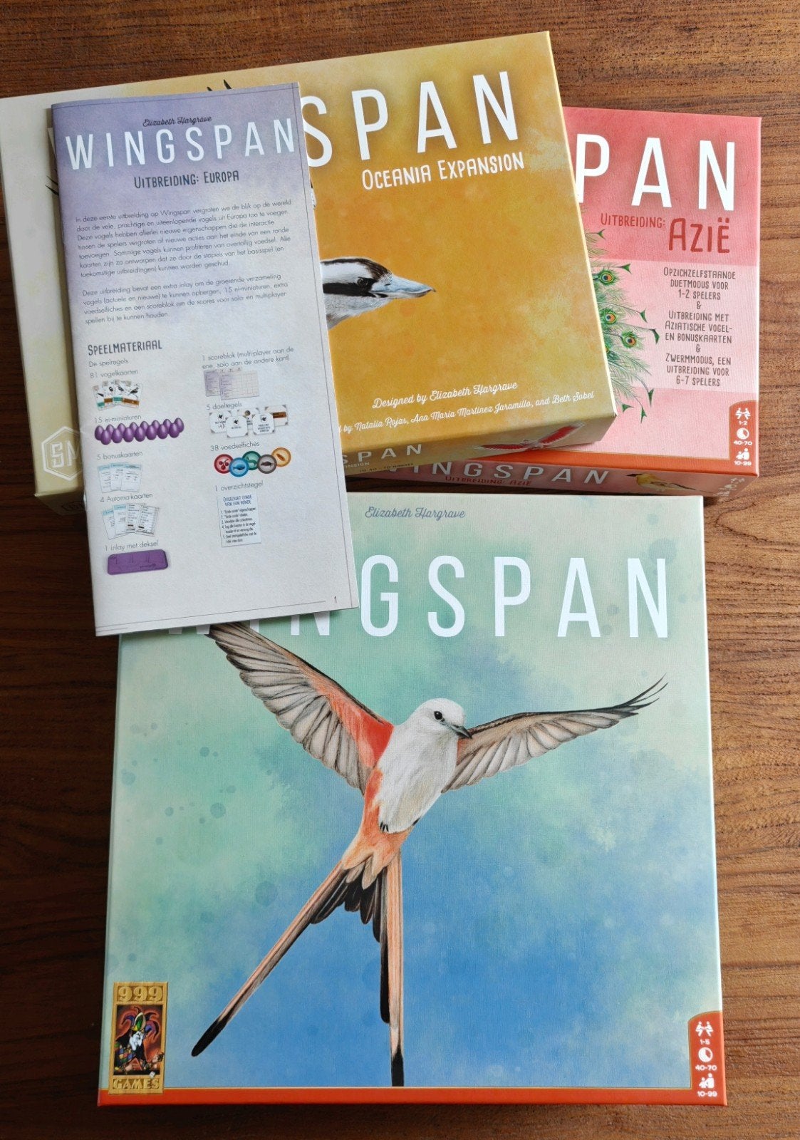 Wingspan + uitbreidingen + insert, Een of twee spelers, Ophalen of Verzenden, Zo goed als nieuw