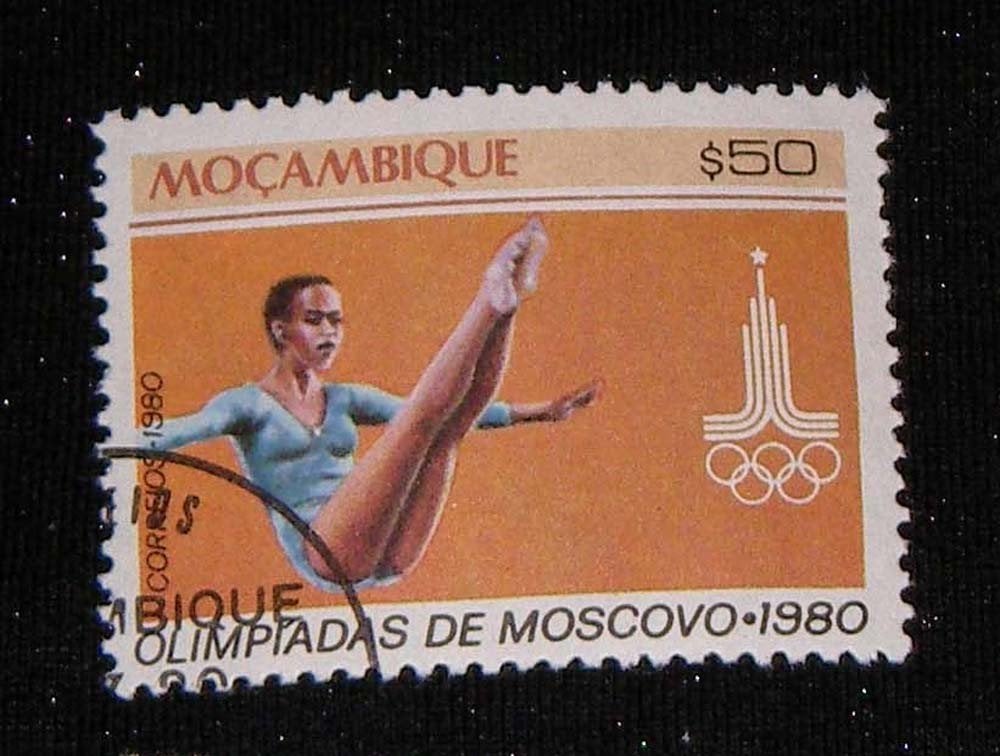 Mozambique 1980 herdenkt Olympische Spelen van Moskou, Ophalen of Verzenden, Gestempeld, Sport