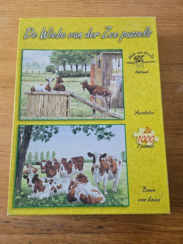 De Wiebe van der Zee puzzels - 2x 1000 stukjes, Ophalen of Verzenden, 500 t/m 1500 stukjes, Gebruikt, Legpuzzel