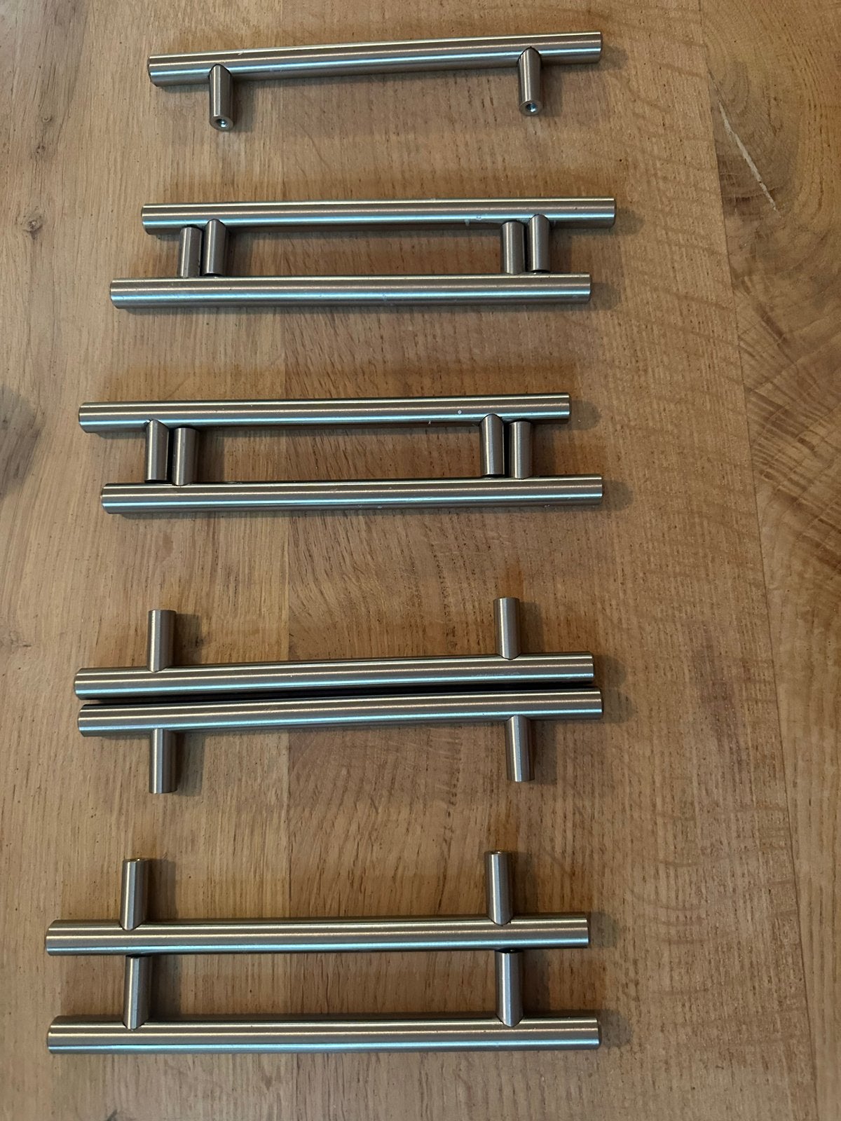 9x IKEA KALLRÖR handgrepen RVS, incl. schroeven, Ophalen, Gebruikt