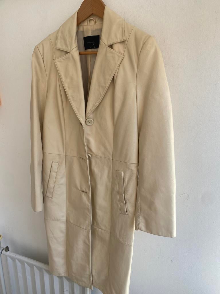 Erg mooie halflange cremekleurige leren jas Vero Moda maat M, Ophalen of Verzenden, Nieuw, Overige kleuren