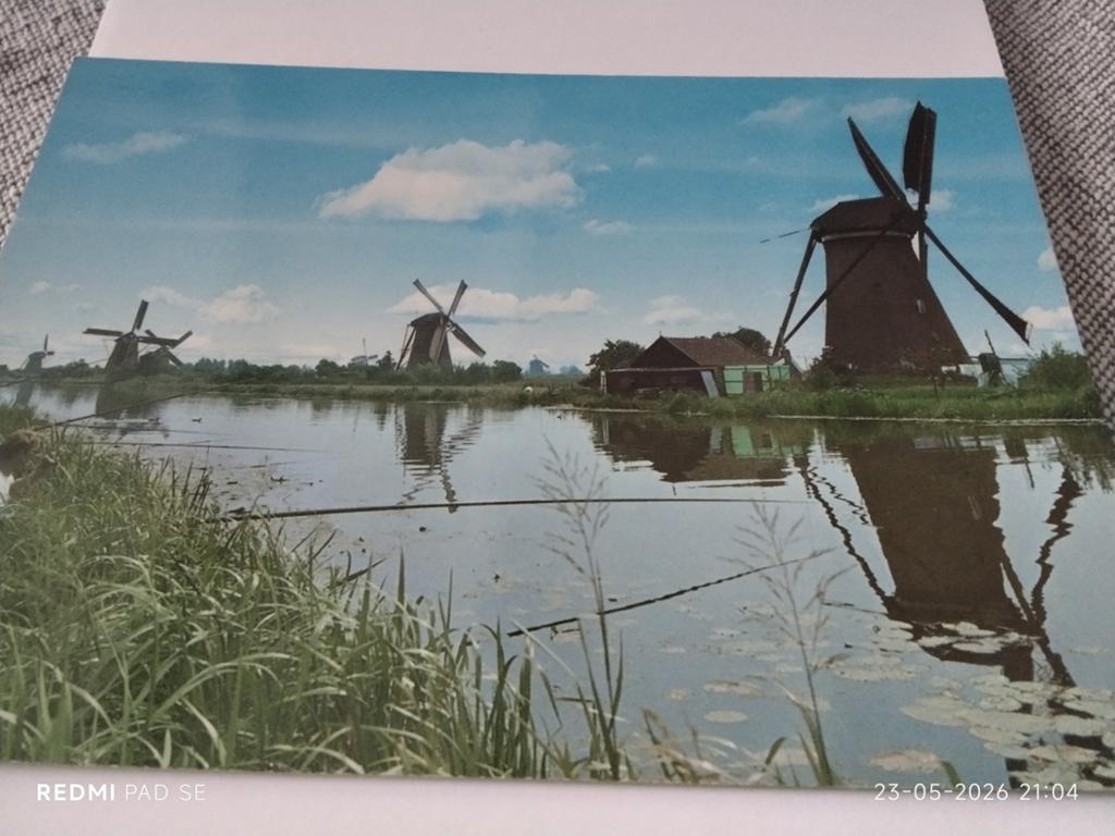 Vintage Ansichtkaart Kinderdijk Molens - Ongelopen, Verzamelen, Ansichtkaarten | Nederland, Ophalen of Verzenden, 1960 tot 1980