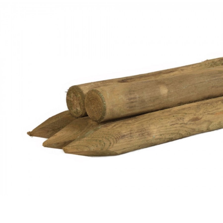 Vuren boompalen geschild/gepunt. 250 cm Ø6/8 cm, Ophalen, Nieuw, 250 cm of meer, Palen