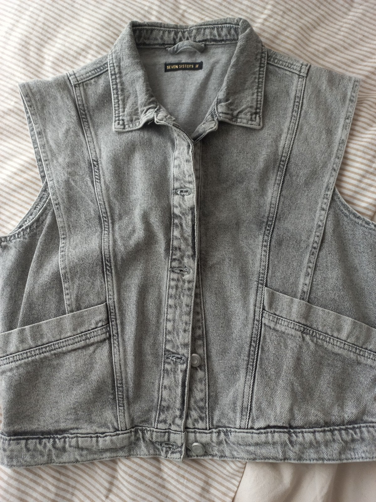 seven sisters spijker gilet M, Ophalen of Verzenden, Zo goed als nieuw, Maat 34 (XS) of kleiner, Blauw
