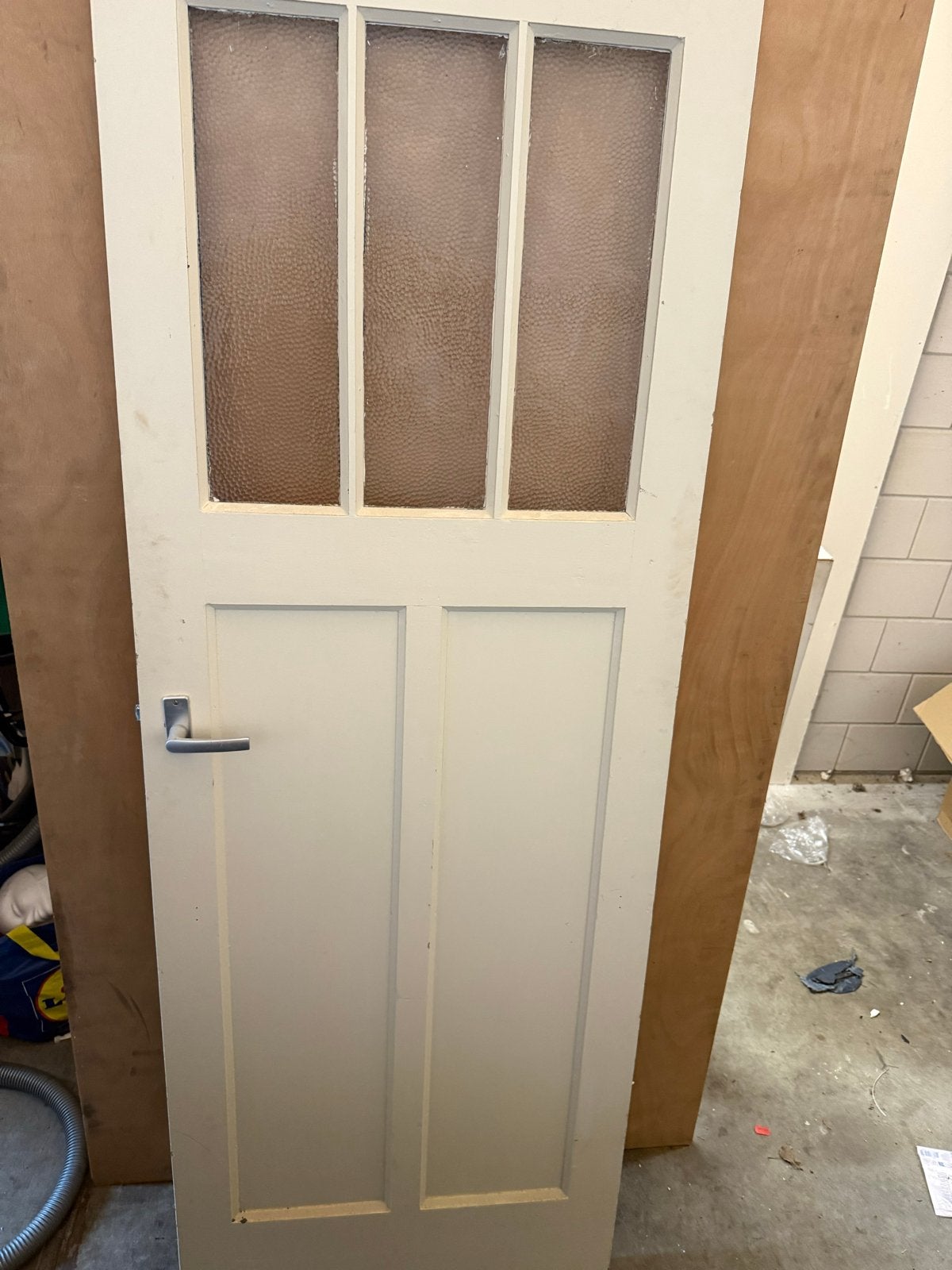 Binnendeur met glaspanelen - jaren 30 origineel, Ophalen, Gebruikt, 80 tot 100 cm, .