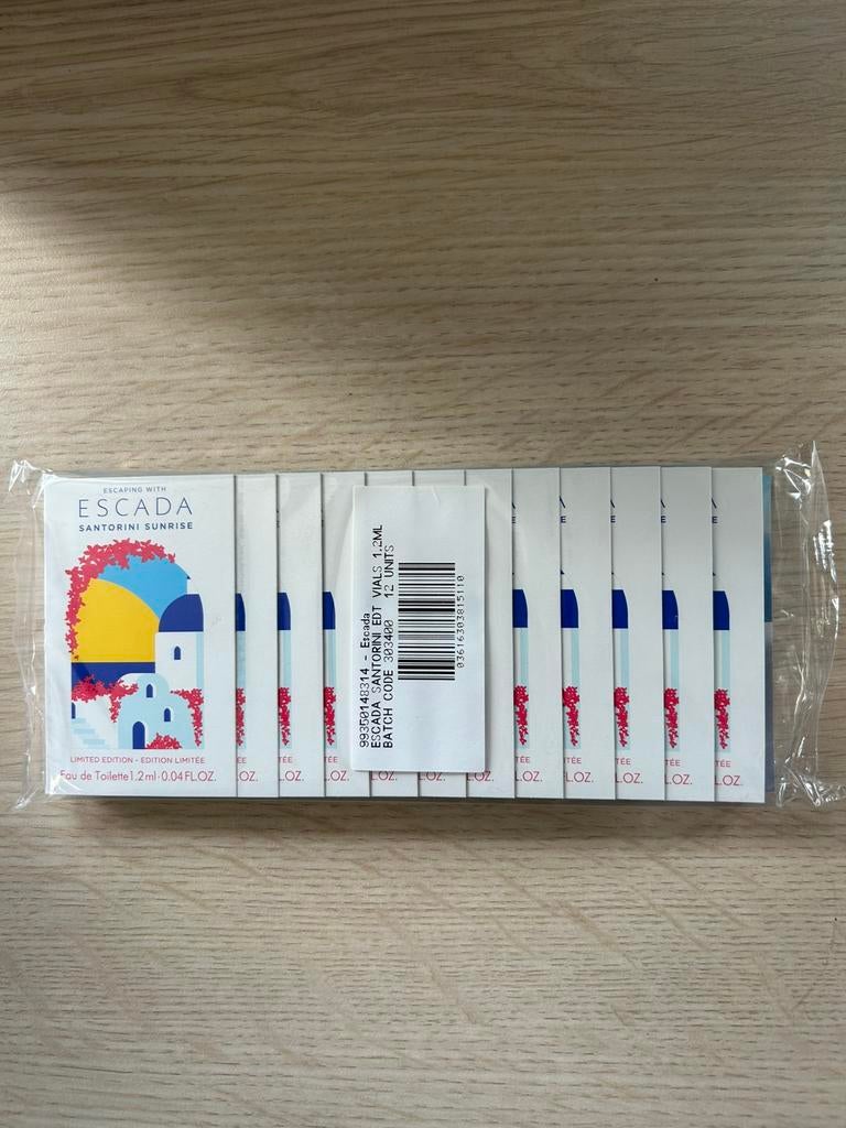 Escada Santorini Sunrise EDT 12 x 1.2 ml = 14.40 ml, Ophalen of Verzenden, Nieuw