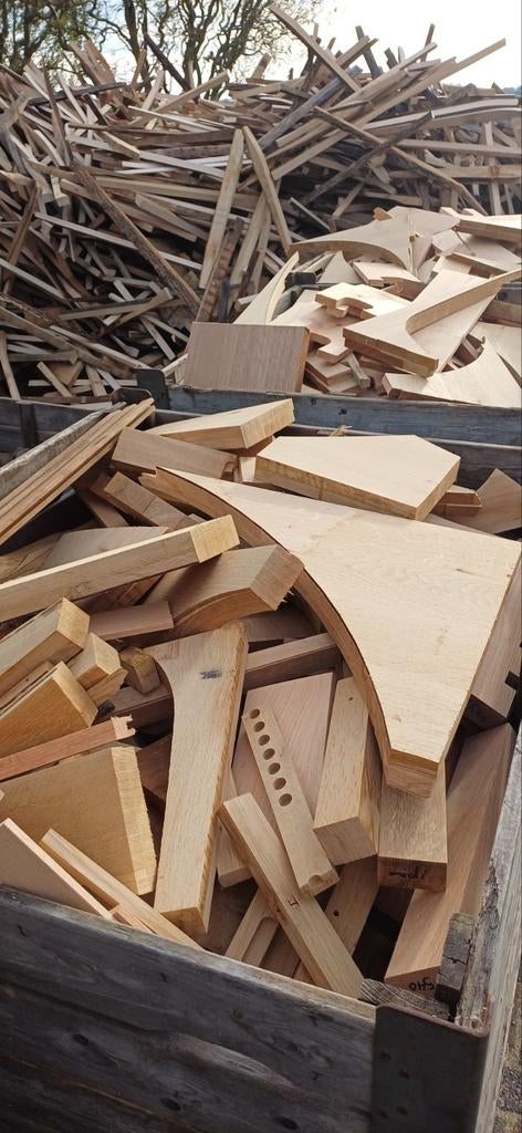 Droog eiken en beuken van meubelmakerij, Tuin en Terras, 6 m³ of meer, Ophalen, Eikenhout, Blokken