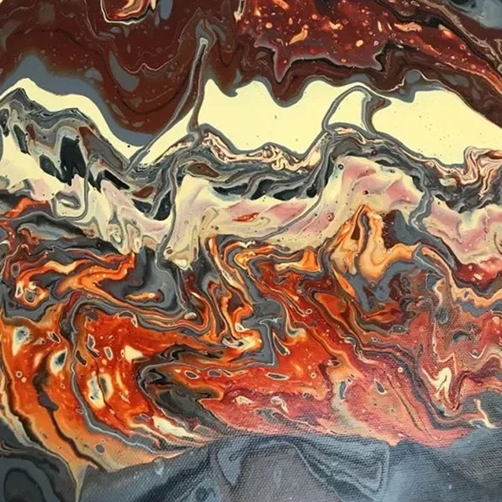 Groot abstract Schilderij –Acrylic Pouring Print, 50 – 75, Oorspronkelijke maker, Verzenden, Nieuw