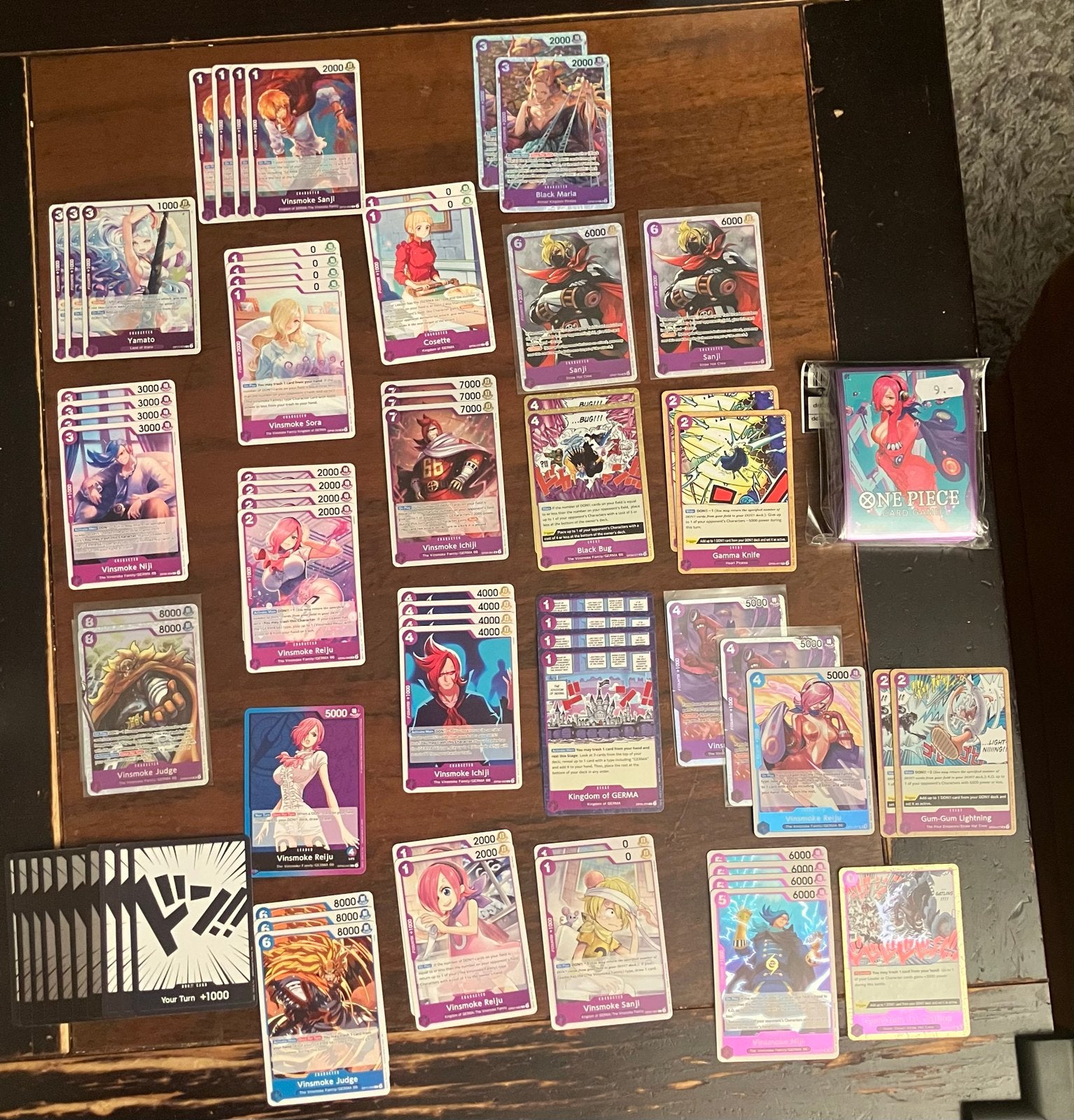 One Piece germa 66 toernooi deck, Ophalen of Verzenden, Zo goed als nieuw, Meerdere kaarten