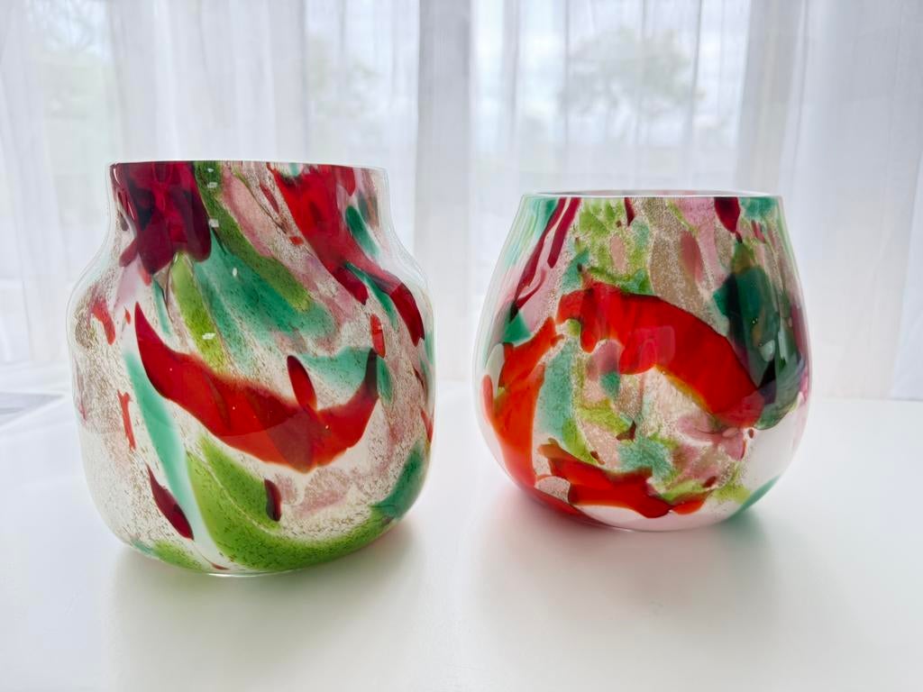 2 Fidrio vaasjes/potten, Ophalen, Zo goed als nieuw, Overige kleuren, Glas