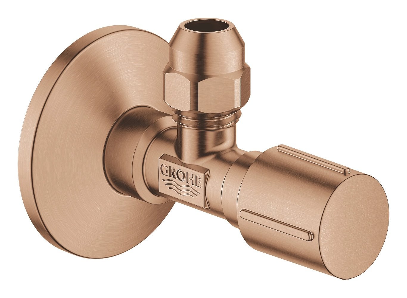 GROHE hoekstopkraan 1/2 x 3/8 Brushed Warm Sunset 22037DL0, Ophalen of Verzenden, Zo goed als nieuw, Koper, Kraan