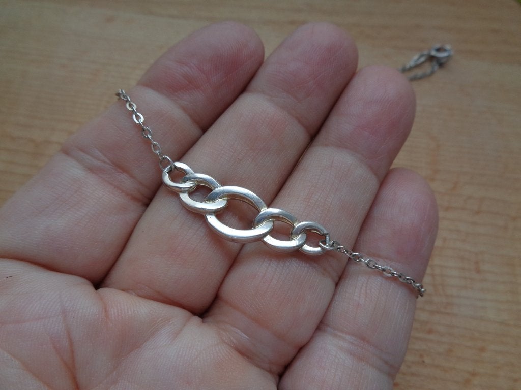 zilveren vintage ketting met gourmet hanger [669], Verzenden, Zo goed als nieuw, Zilver, Zilver