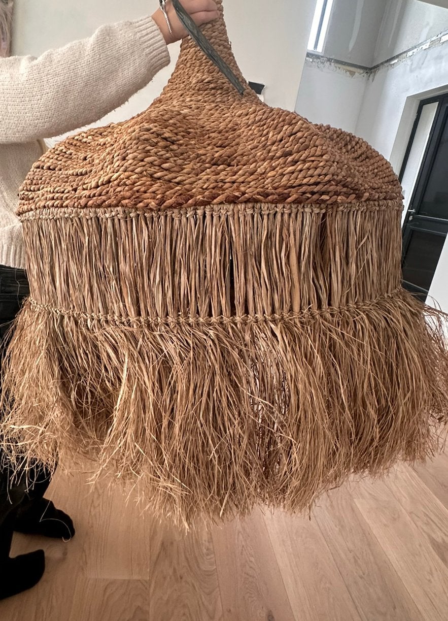 Hanglamp bohemian japandi boho, Huis en Inrichting, Ophalen, Natuurlijk materiaal, Nieuw, Bohemian