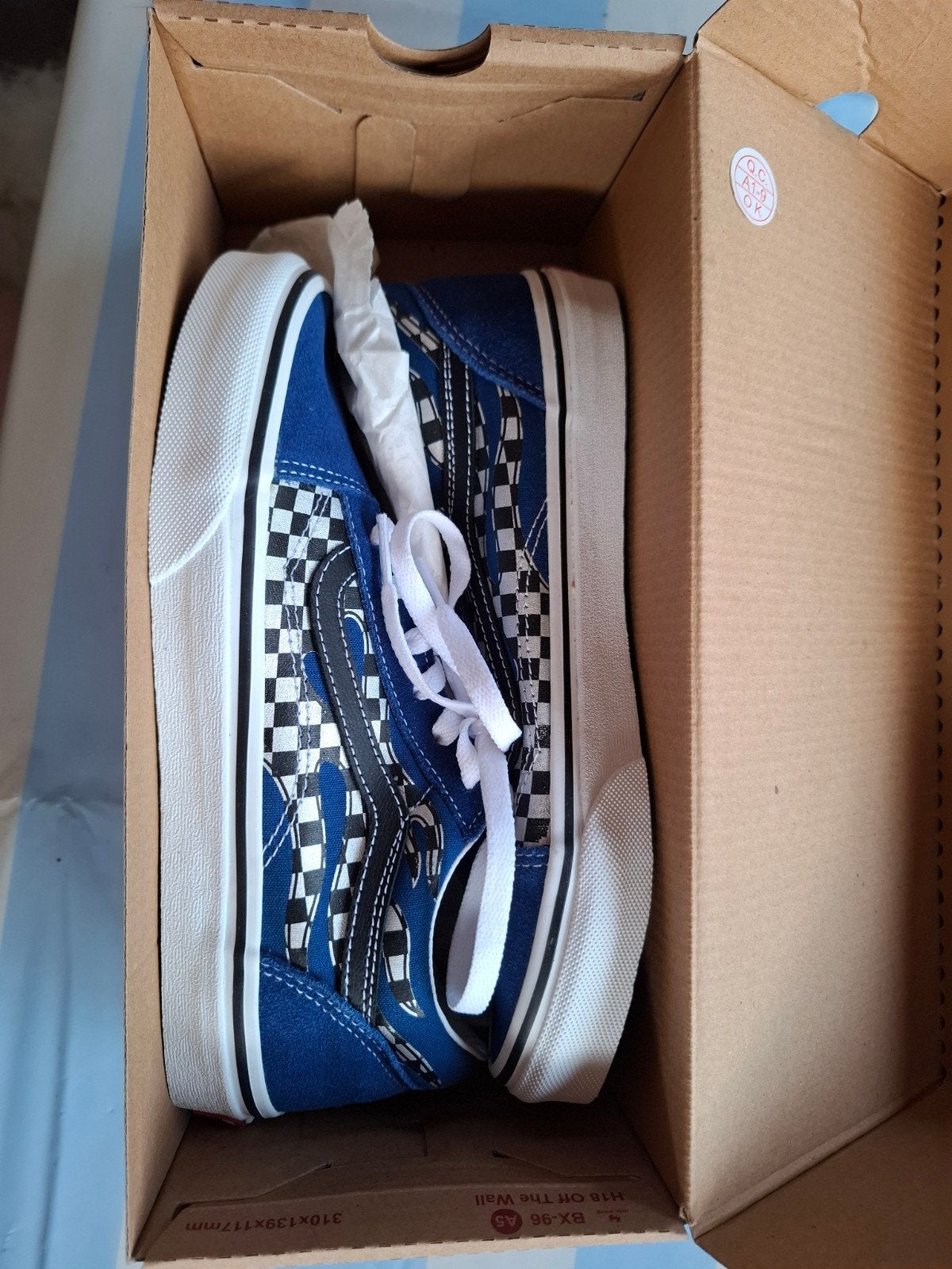 Vans Old Skool Reflect Check Flame True Blue sneakers mt 38, Kleding | Dames, Blauw, Nieuw, Ophalen of Verzenden, Sneakers of Gympen