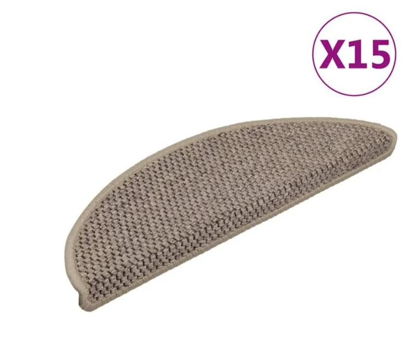 AANBIEDING | Trapmatten zelfklevend 15 st sisal-look! GRTS B, Verzenden, 50 tot 100 cm, Grijs, Rechthoekig