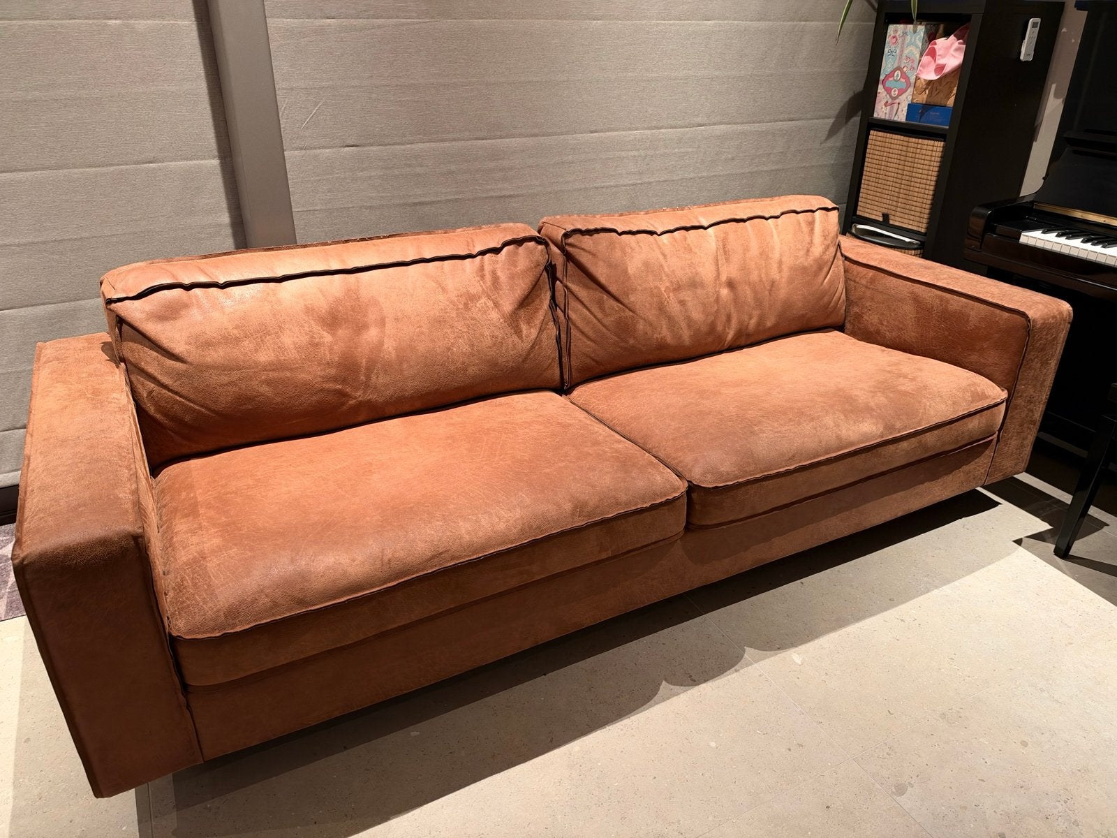 Comfortabele 3-zitsbank, loveseat en fauteuil set microleder, Ophalen, Gebruikt, Driepersoons, Rechte bank