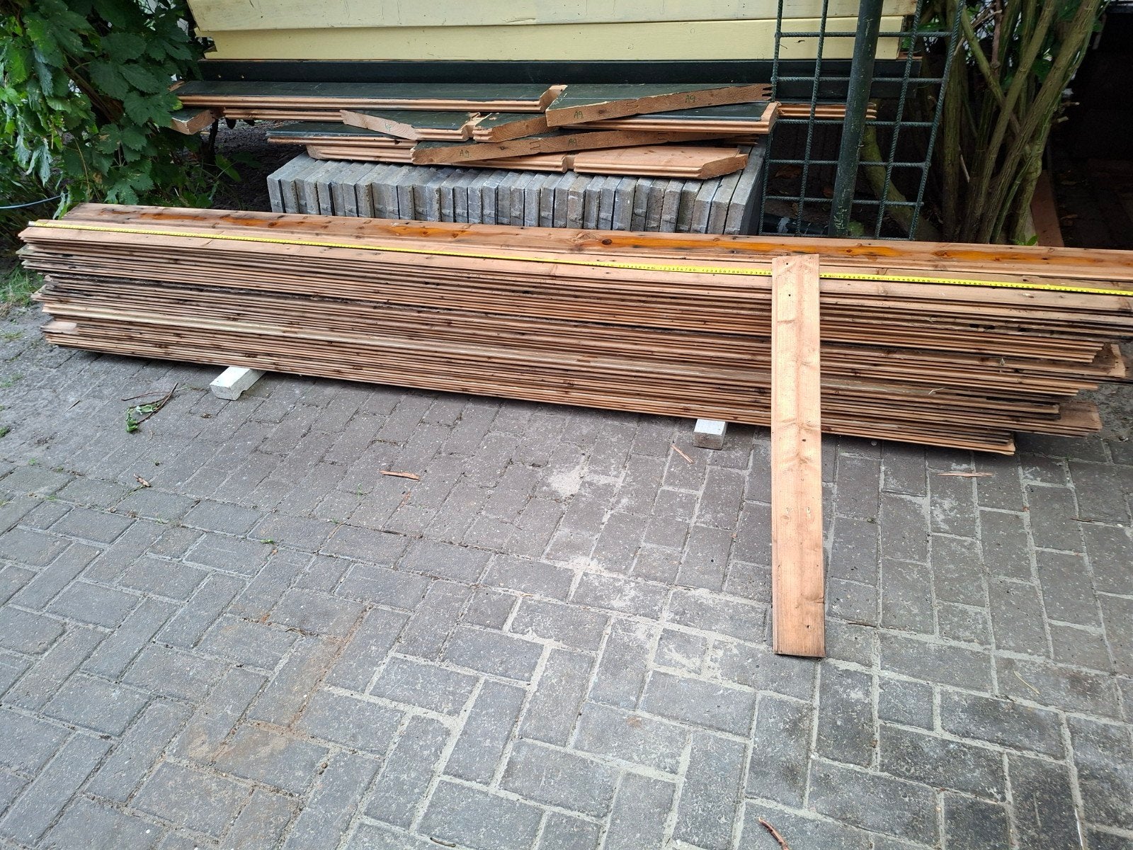 Planken met groef en veer, Tuin en Terras, Ophalen, Gebruikt, 250 cm of meer, Planken