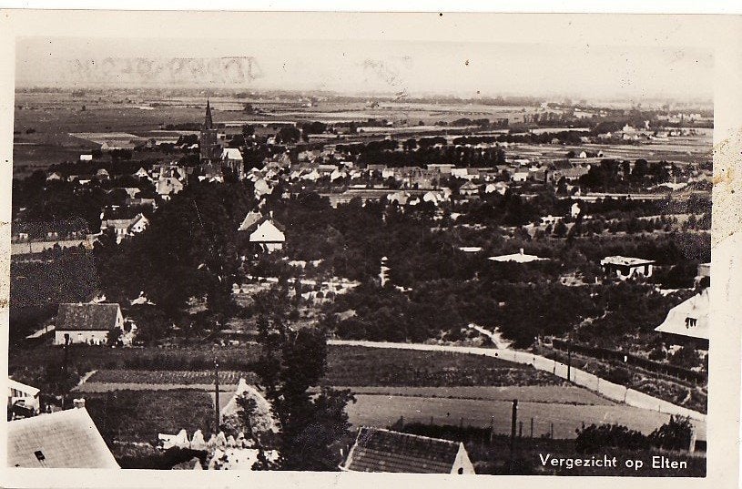Vergezicht op Elten 1953., Verzamelen, Ophalen, 1940 tot 1960, Gelopen, Gelderland