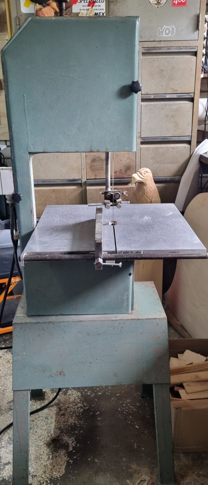 Kleine lintzaag 140 cm hoog, Doe-het-zelf en Verbouw, Ophalen, Gebruikt, 70 mm of meer, Lintzaag