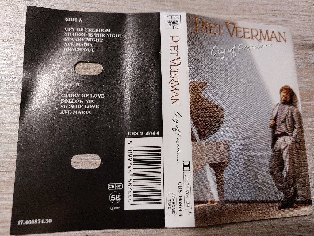 PIET VEERMAN - CRY OF FREEDOM (MC), 1 bandje, Ophalen of Verzenden, Zo goed als nieuw, Origineel