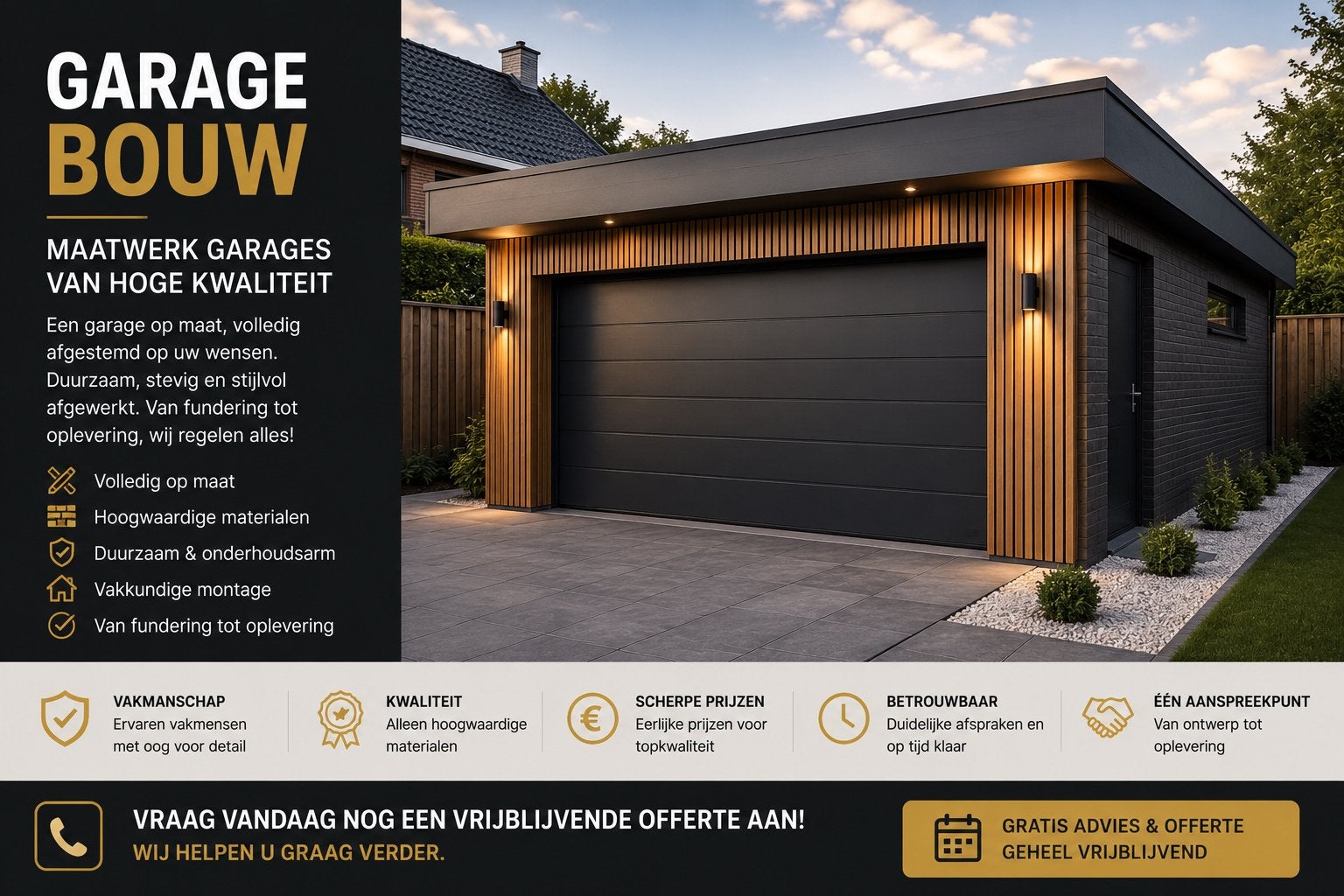 Garage Bouwen – Op Maat, Duurzaam & Vakkundig, Ophalen of Verzenden, Nieuw