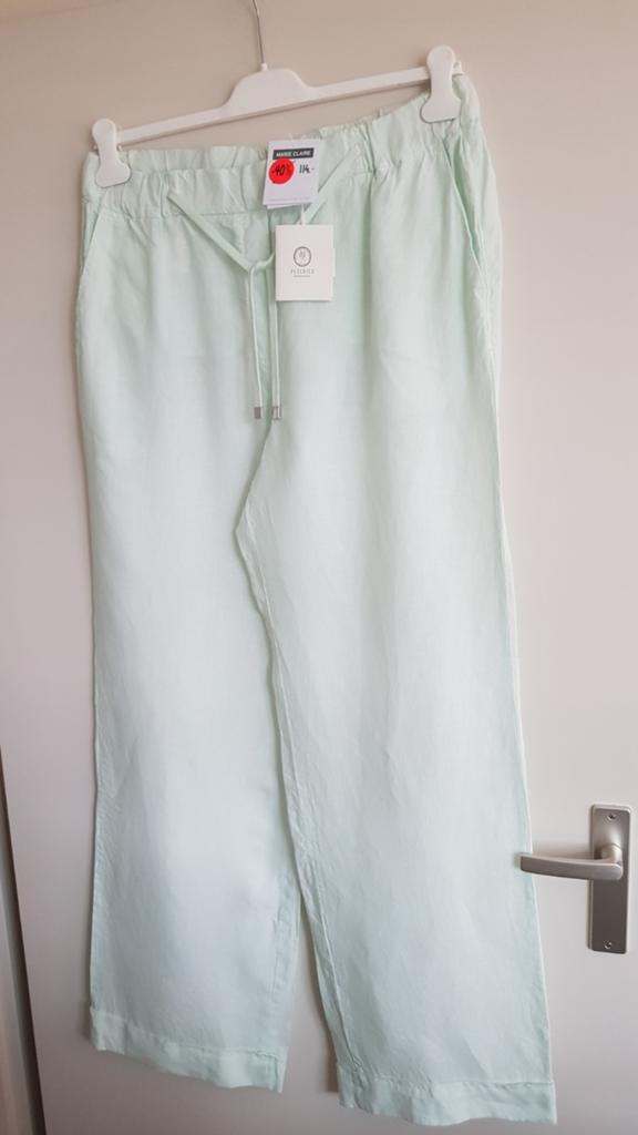 Peserico mintgroene linnen broek maat 44 NIEUW, Peserico, Maat 42/44 (L), Nieuw, Ophalen of Verzenden