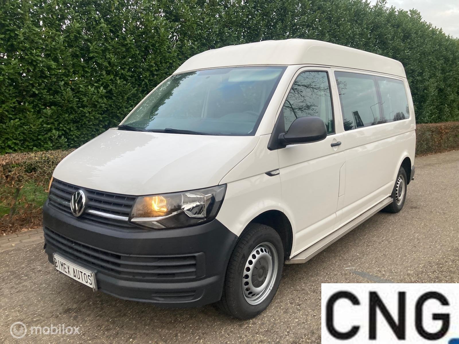 VW Transporter T6 9 PERS CNG /BENZINE € 13950,- +21 % BTW, Auto's, Stof, Gebruikt, Euro 6, Wit