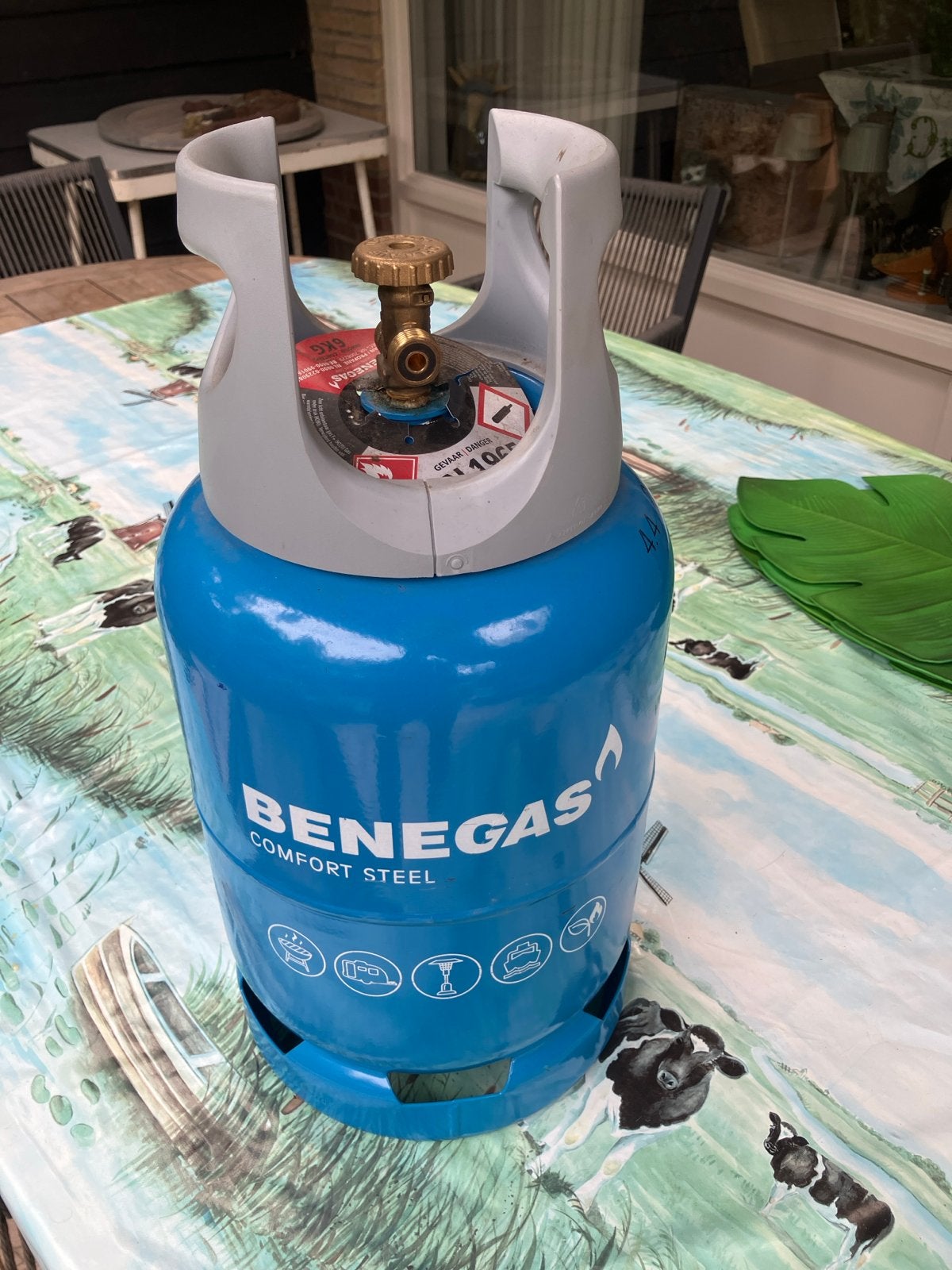 Benegas Comfort Steel gasfles - Leeg, Ophalen, Gebruikt
