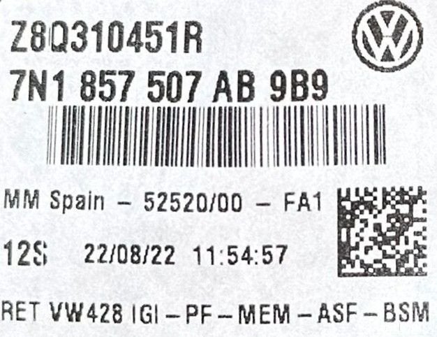 Volkswagen Sharan Seat Alhambra linker buitenspiegel links, Auto-onderdelen, Gebruikt, Volkswagen, Volkswagen AG, Berliner Ring 2
38440  Wolfsburg, DE