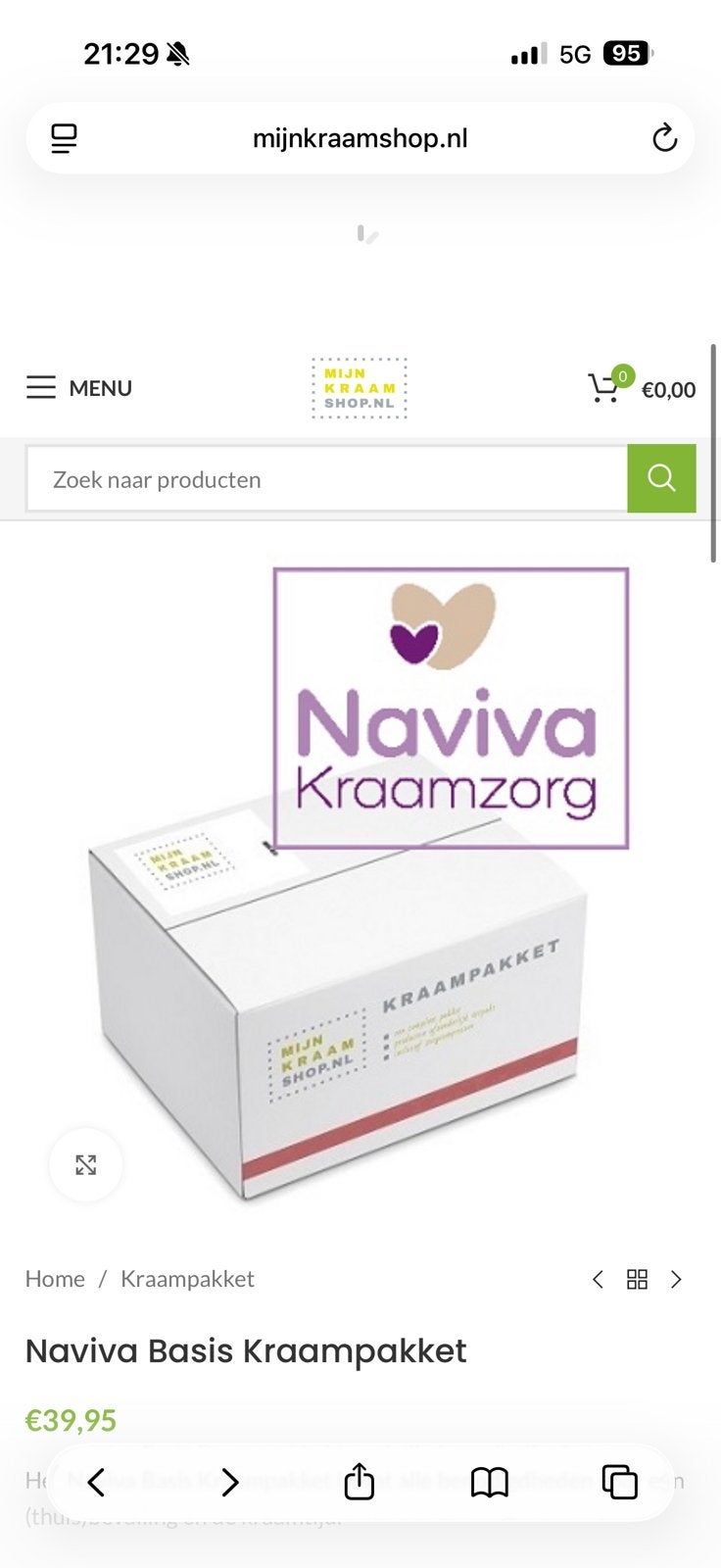Kraampakket, Eén persoon, Cadeaubon
