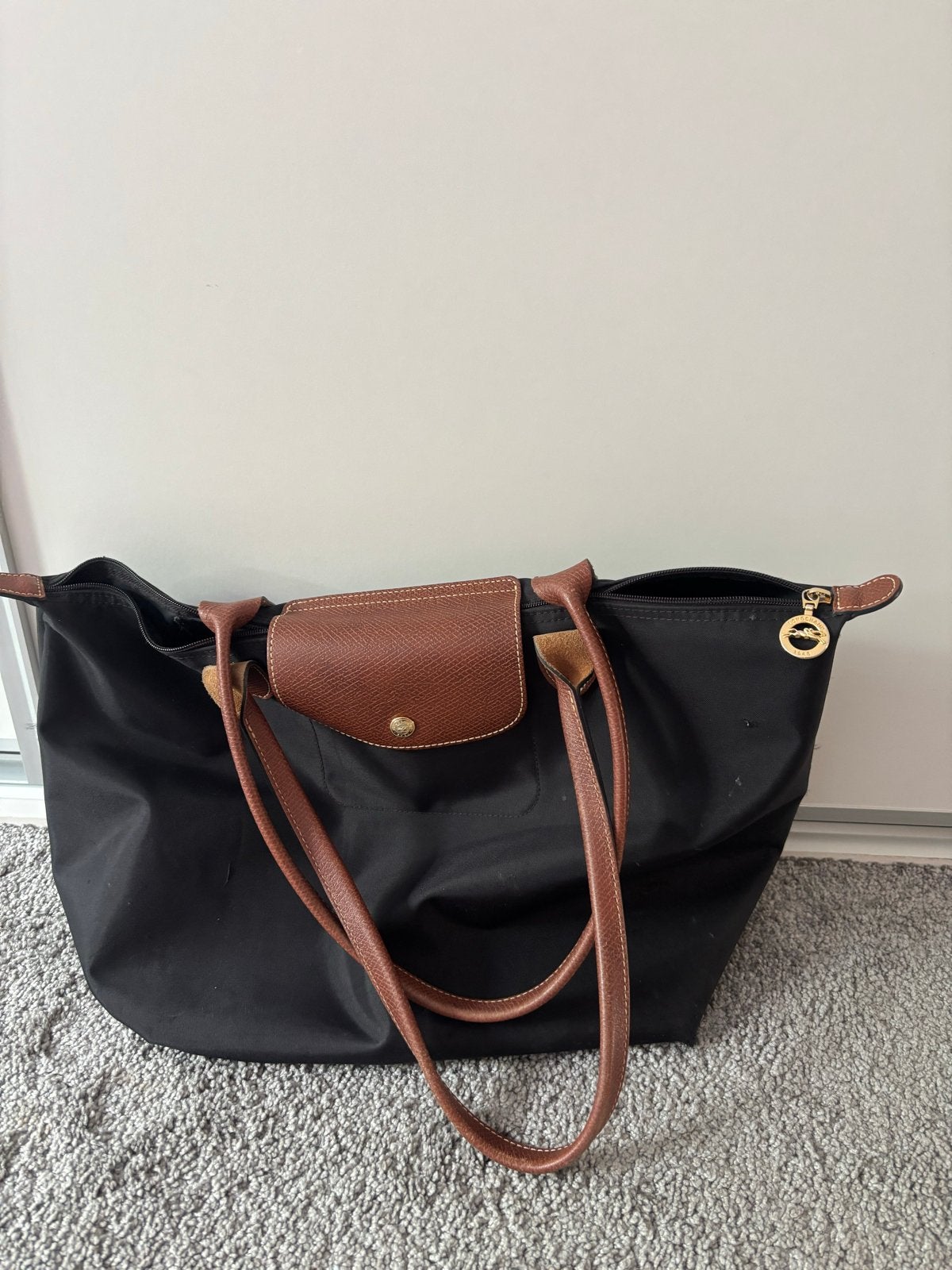 Longchamp Le Pliage tas maat L, Sieraden, Tassen en Uiterlijk, Tassen | Damestassen, Ophalen of Verzenden, Gebruikt, Zwart, Shopper
