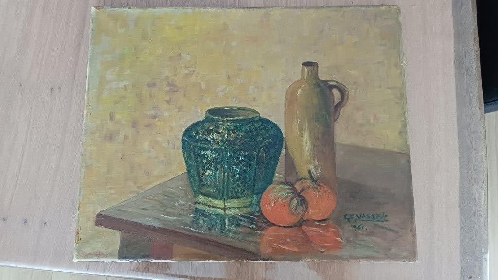 stilleven op doek, 1961, Doek, Stilleven, Klassiek, Ophalen