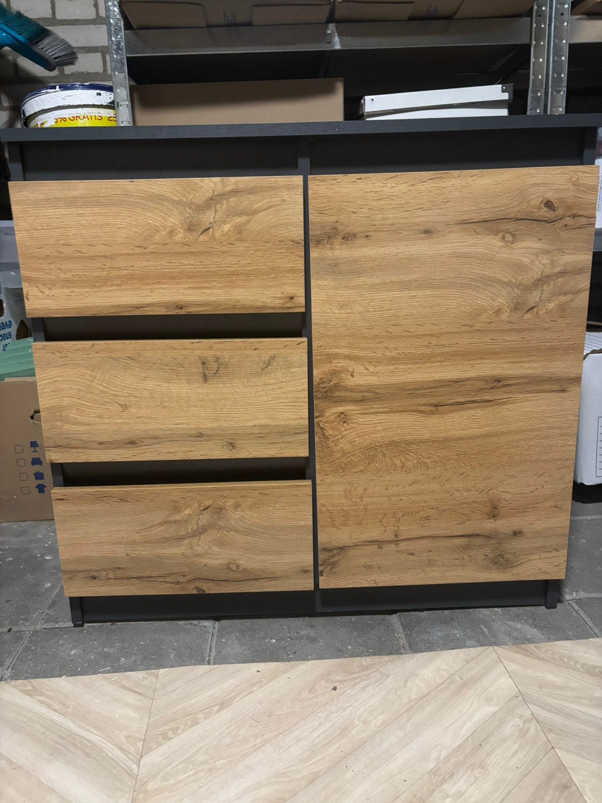 Commode met 3 laden en 1 deur, Ophalen, 50 tot 100 cm, Zo goed als nieuw, 3 of 4 laden
