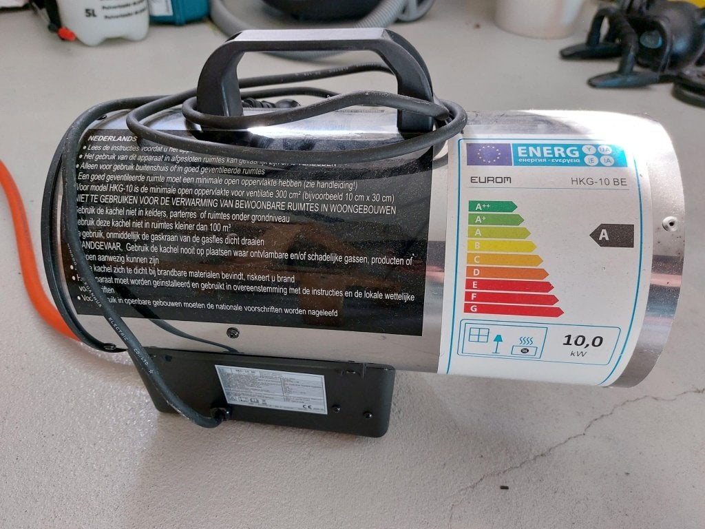 Eurom 10kW gasstraler, Doe-het-zelf en Verbouw, Ophalen of Verzenden, Gebruikt