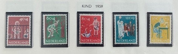 1959 Postfris 5x Kinderzegels NVPH 731#735, Postzegels en Munten, Postzegels | Nederland, Ophalen of Verzenden, Na 1940, Postfris