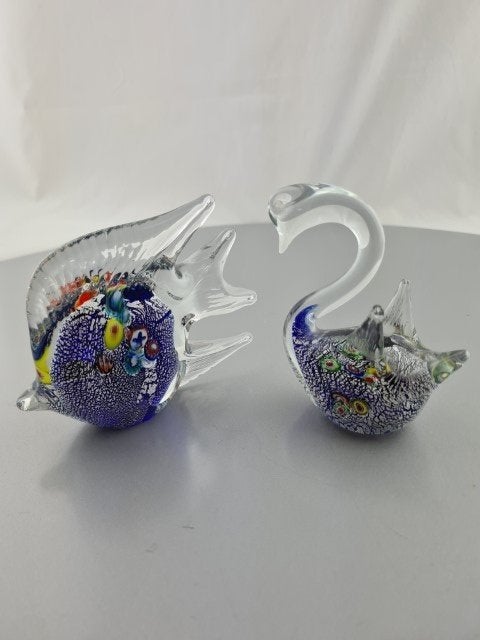 Glas geblazen Vis en Zwaan, Ophalen of Verzenden
