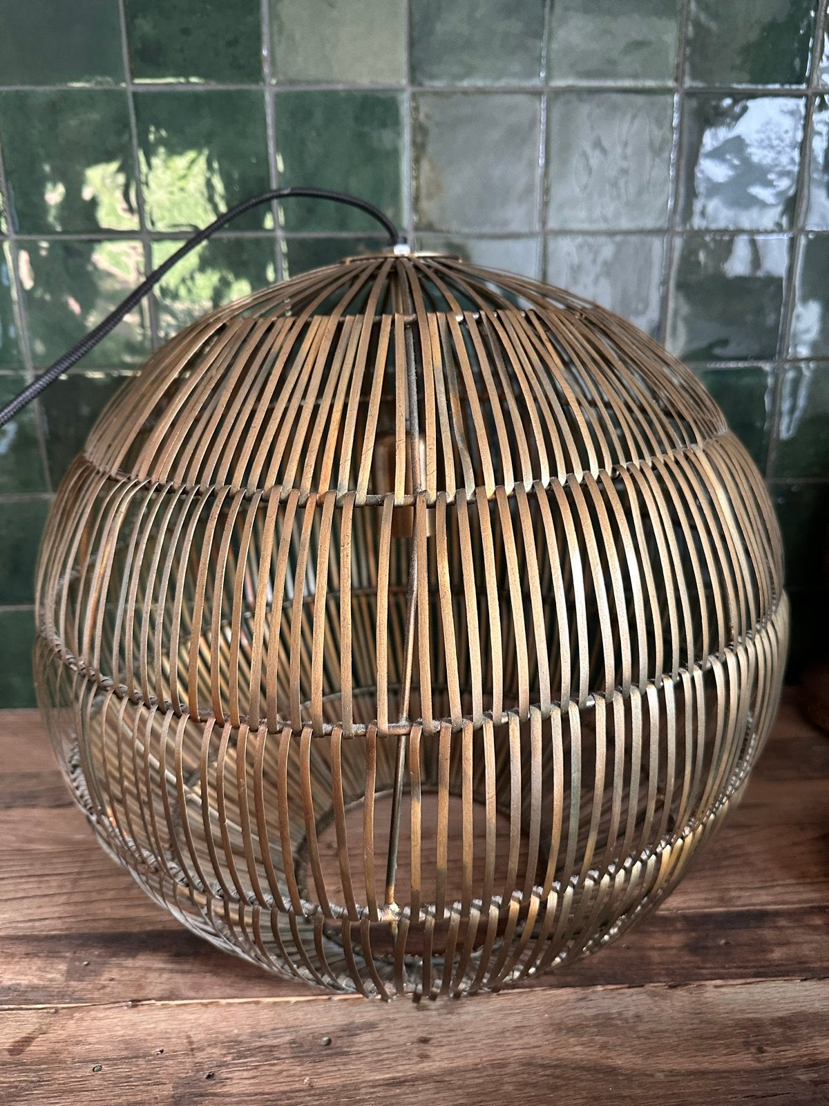 Prachtige hanglamp van Light & Living in warm bronsgoud., Huis en Inrichting, Ophalen, Zo goed als nieuw, Natuurlijk materiaal