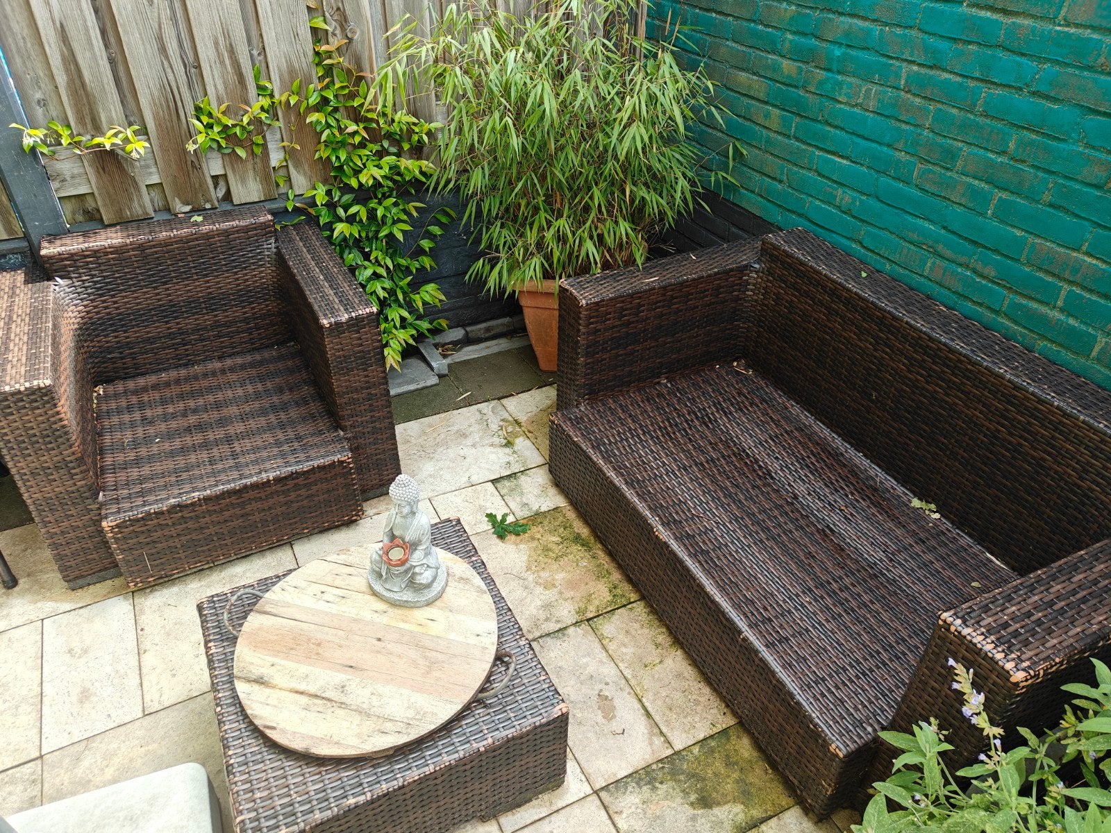 Loungeset - 7 stuks! Let op: zonder kussens., Ophalen, Kunststof, Gebruikt, Loungeset
