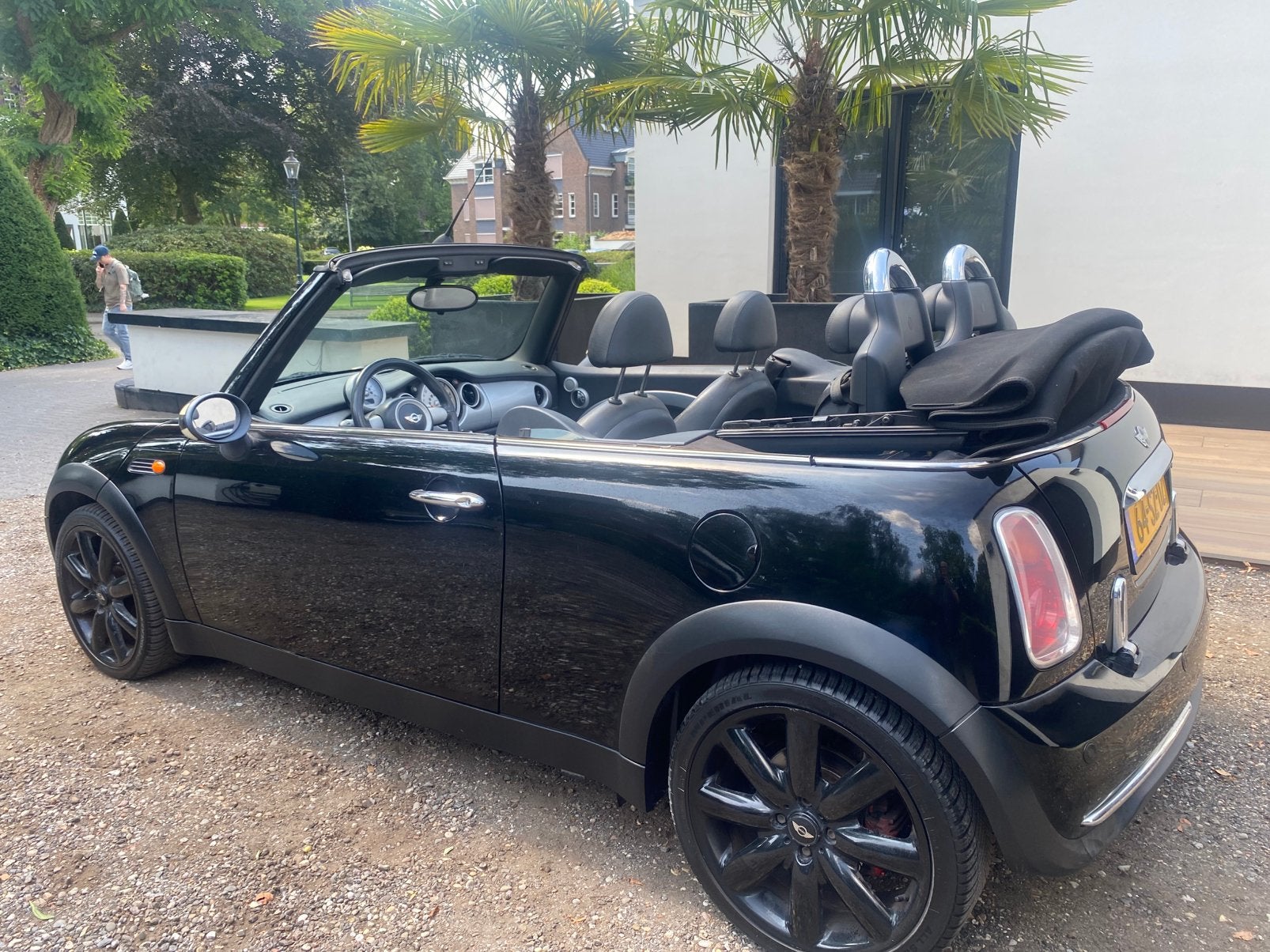 Mini Cooper met nieuwe apk bj 2004, Zwart, Cabriolet, Zwart, Leder