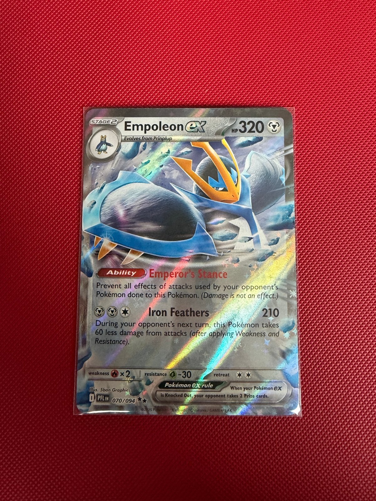 Empoleon EX 070/094 - Pokémon Kaart - Full Art, Ophalen of Verzenden, Zo goed als nieuw, Losse kaart, Foil