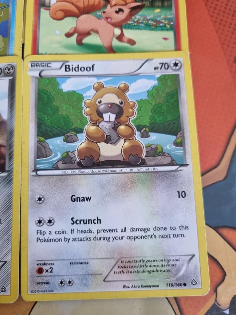 Pokémon Kaarten Bidoof, Vulpix, Honedge primal clash, Ophalen of Verzenden, Gebruikt, Meerdere kaarten