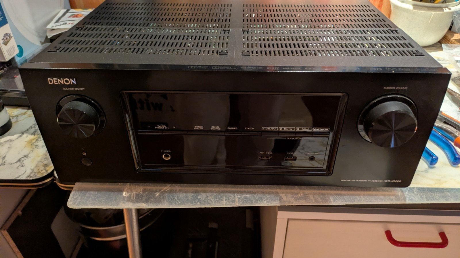 Denon AVR-X2000 AV Receiver met Audyssey microfoon, Denon, Ophalen of Verzenden, Zo goed als nieuw, 120 watt of meer